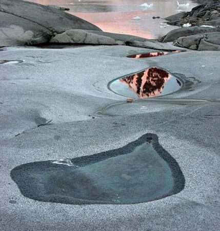 Reflection pool on Haavgard island, Antarctica