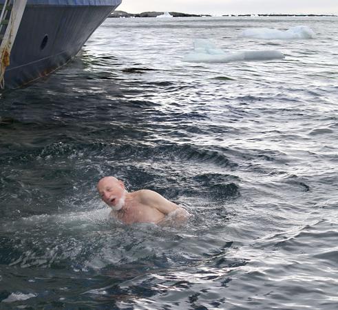 Swimming in 32 degree Antarctic water
